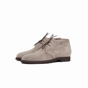 970$ Brunello Cucinelli Men's Chukka Boots Suede Grey Size: 42.5 US9.5